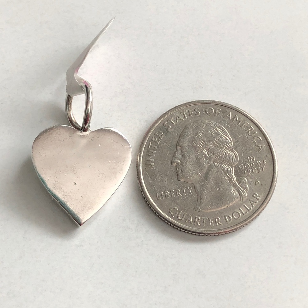 Vintage 925 sterling silver solid heart pendant. - Picture 12 of 13
